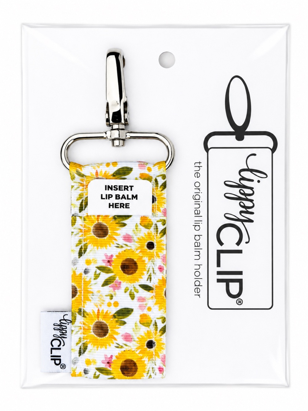 Sunflower Lip Balm Holder Keychain - Yellow Floral